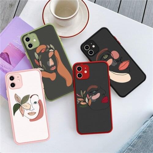 NEW ins Funny Girl Art Retro Abstract Phone Case For iPhone X Xs max Xr 11 Pro Max 7 7 Puls 6S 7 8 Puls SE 2020 Anti-fall Cover