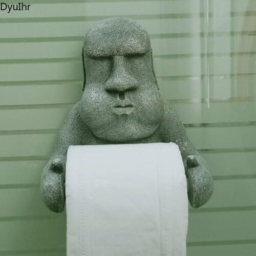 Paper towel holder creative bathroom wall-mounted paper roll holder personality funny muscular hunk MOAI roll paper holder