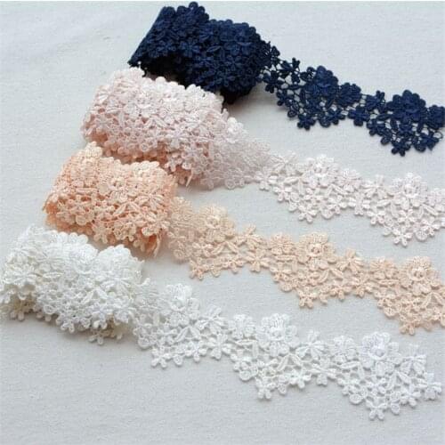 DIY skirt clothes curtain dress hollow embroidery small white lace for clothing doll accessories 4.5CM X 1 Meter