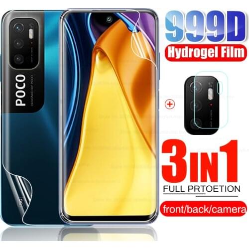 999D Hydrogel Film for Poco M3 Pro 5G Front Back Screen Protectors Not Glass Poko Litte Coco M 3 Pro M3Pro 5G 6.5'' Camera Glass