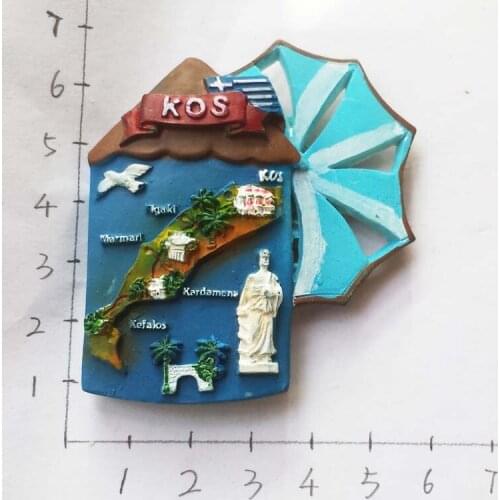 Greek tourist destination commemorative fridge with stereo relief windmill magnetic stickers map Fridge Magnets