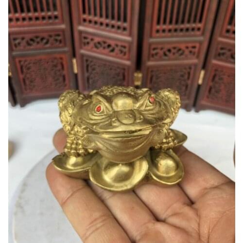 China brass gold toad small crafts statue