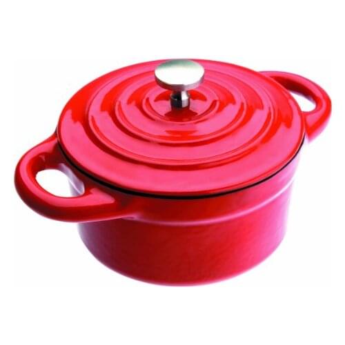 IBILI 725910R - Mini red round Cocotte 10X4,50 Cm, cast iron coction pot