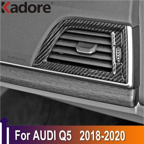 For Audi Q5 2018 2019 2020 ABS Carbon Fiber Air Vent Outlet Cover Trim Decoration Molding Car Styling Interior Accessories