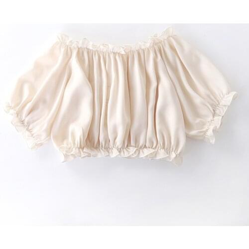 Summer ruffled lolita short paragraph with short sleeves, girly fresh and versatile loose neck T-shirt top