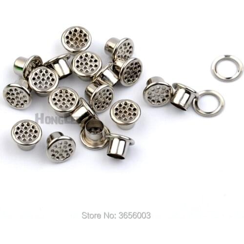 200 sets / lot JY-018 5mm metal mesh eyelets with washer metal grommets eyelets silver nickle color for mattress and garments