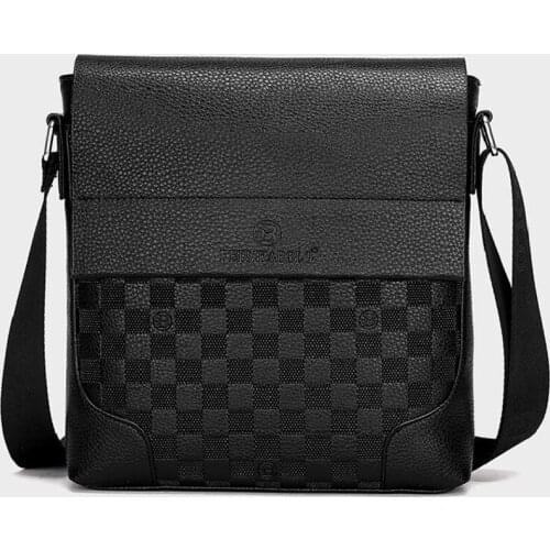 YOOFISH Fashion Luxury Mens Shoulder Bag Male Leather Messenger Bag Travel Business Crossbody Shoulder Bag Mens Handbag