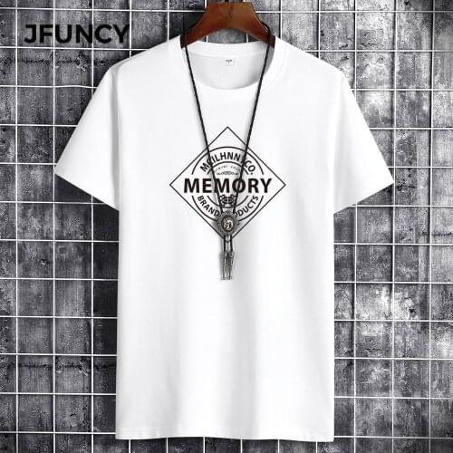 JFUNCY Summer Man T-Shirts Cotton Fashion Anime Clothing Men Oversized T-Shirt Harajuku Retro Manga Streetwear Tshirt Men Top