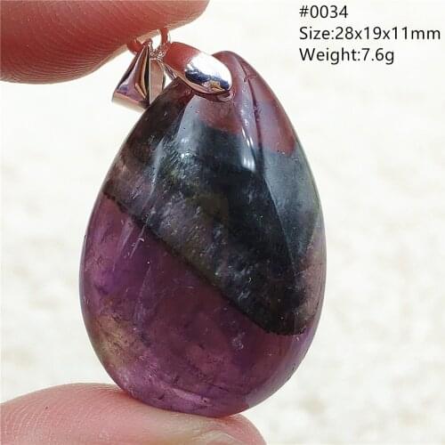 Purple Red Natural Cacoxenite Auralite 23 Water Drop Pendant Love Necklace Women Men Canada Purple Red Crystal Jewelry AAAAA