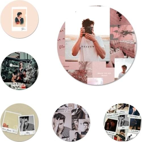 Shawn mendes newly fashion popular aesthetic Icons Pins Badge Decoration Brooches Metal Badges For Backpack Decoration 58mm