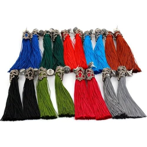 New Fashion Tassel Earings Dangle Drop Earrings Vintage Statement Jewelry Ethnic Fringe Earrings Long Tassel Earring For Women