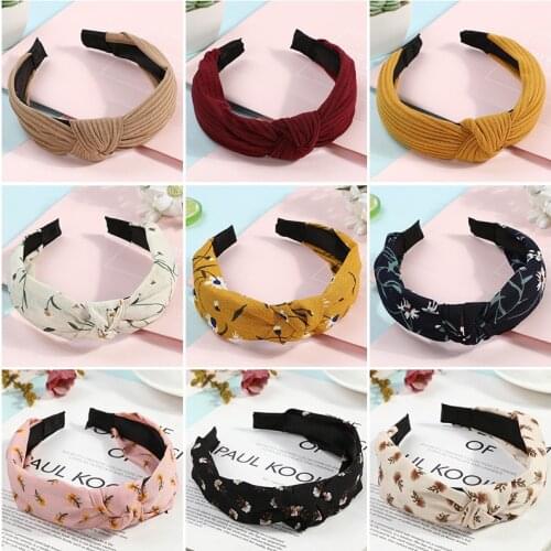 New ladies Headbands hair hoop female cross-knotted headband fashion wild cloth headband Korean ladies headwear