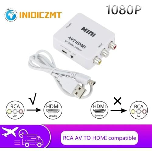 RCA/AV to HDMI compatible adapter converter 1080P video converter MINI AV2HD box suitable for NTSC PAL TV projector set-top box