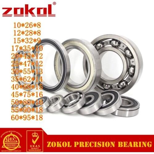 ZOKOL 6000 6001 6002 6003 6004 6005 6006 6007 6008 6009 ZZ RS deep groove ball bearing stainless steel bearings