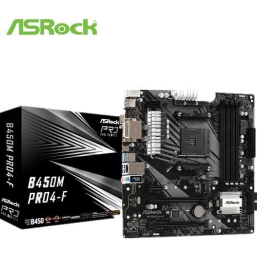 FULL NEW ASRock B450M Pro4-F AMD B450 DRR4 64GB M.2 SATA III desktop game board supports 2200G 2600X 2700X