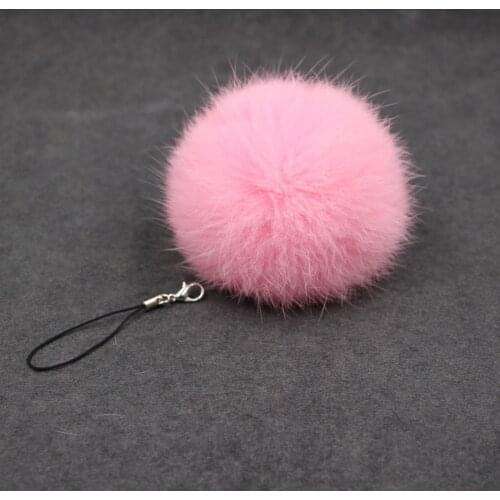 Fluffy Pompoms Pendant Keychains Faux Rabbit Fur Key Chains Rings For Women Cute Car Keyring Holder Charm Bag Accessories Gifts