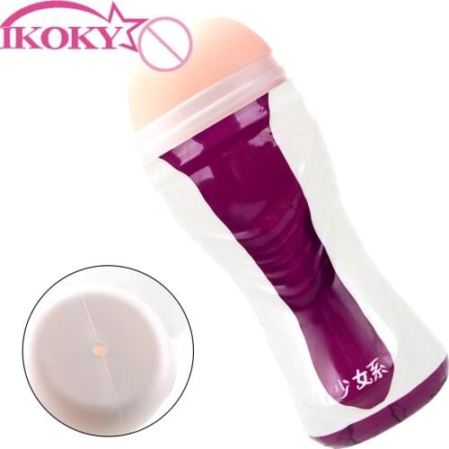 IKOKY Realistic Pussy Sex Toys for Men Vagina Masturbation Cup Reusable Sex Cup Male Masturbator Soft Silicone Adult Products