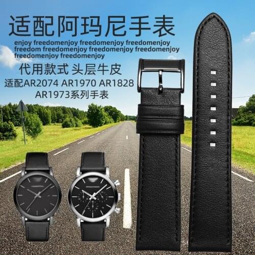 Genuine Leather Watch Strap for Armani Ar2074 Ar1970 Ar1828 Ar1973 Series Watchband 22mm Watch Band