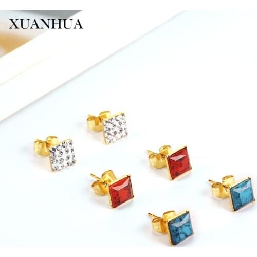 XUANHUA Stud Earrings For Women Stainless Steel Jewelry Woman Vogue 2019 Jewelry Accessories wholesale lots bulk