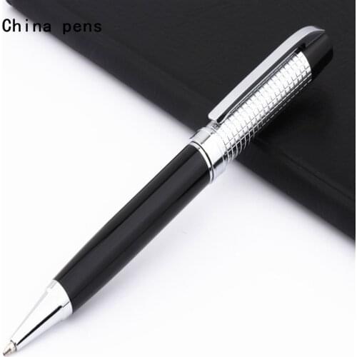 Luxury 713 Platinum hat Black Business office Medium Nib Ballpoint Pen New School office stationery