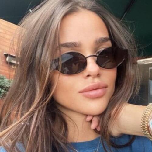Retro Small Oval Hip Hop Sunglasses New Metal Punk Women Sun Glasses Female Lady Eyeglass Steampunk Classic Glasses Goggles