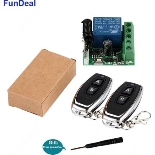 433mhz Universal Wireless RF Remote Control DC 12V 1CH Relay Receiver Module and RF Transmitter Electronic Lock Car Door Control