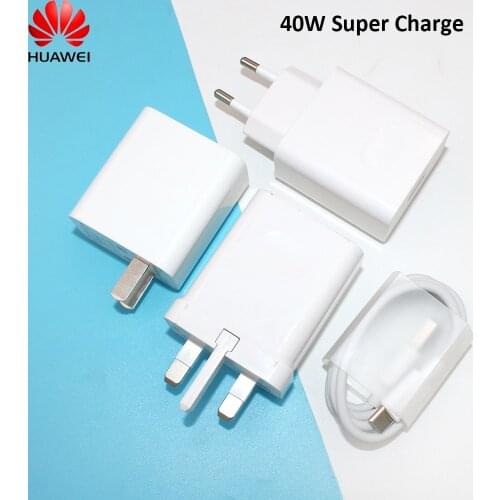Huawei 40W SuperCharge 10V/4A Adapter 5A Type C USB Cable For Huawei P40 Mate 30 40 20 Honor 30 V30 30s Pro Nova 5 6 7 Pro 8SE