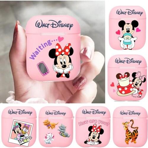 Morning Minnie Mouse Silicone Bluetooth Wireless Earphone Case for AirPods Protective Cover Skin Accessories Pods Charging Box B