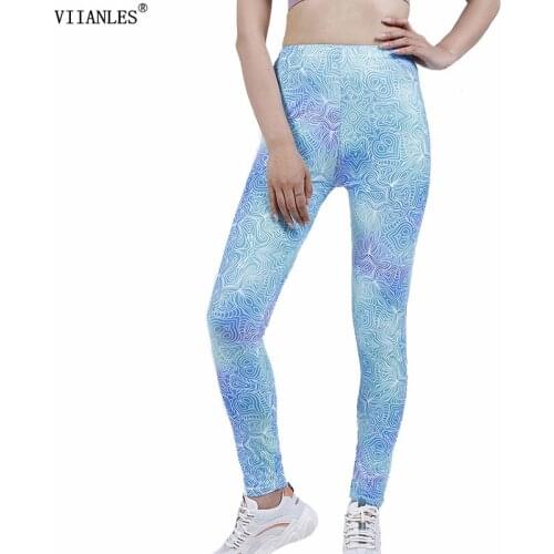 VIIANLES Stretch Print High Waist Sports Leggings Push Up Sport Women Fitness Gym Clothing High Elastic Breathable Push Up Pants