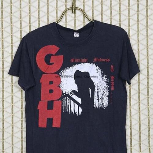 GBH vintage and rare T shirt Midnight Madness concert tour tee Nosferatu hardcore punk Discharge The Exploited Charged GBH UK82