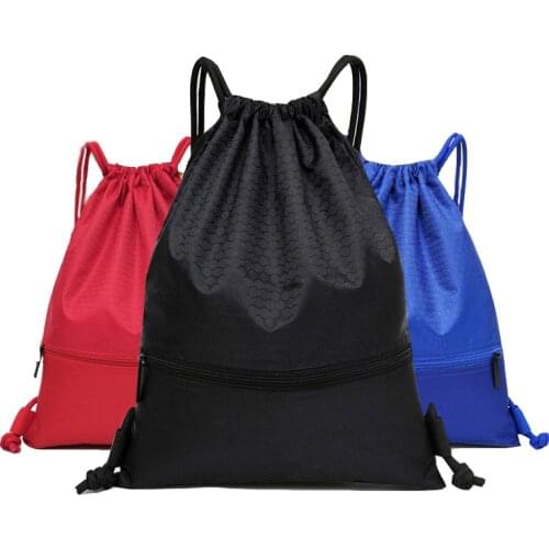 Waterproof Outdoor Foldable Climbing Bags Double Layer Zipper Gym Drawstring Hiking Camping Pouch Shopping Pocket Sport Bag