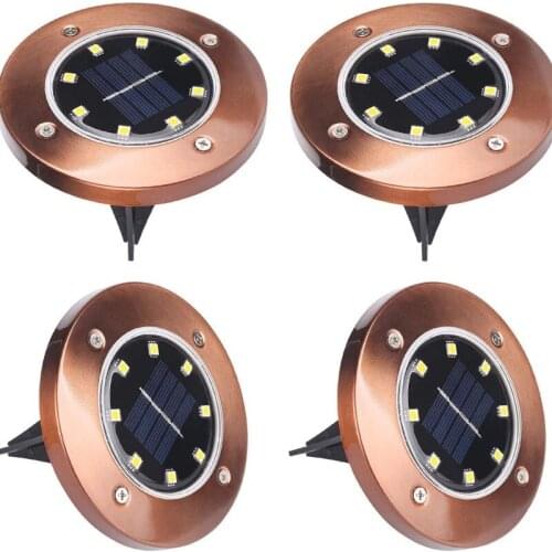 Solar Ground Lights LED Solar Garden Lights Waterproof Outdoor Solar Disk Lights Landscape Lighting for Lawn Pathway Yard