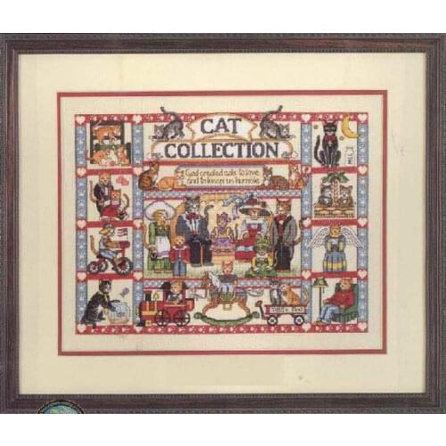 Fishxx Cross Stitch,A1739cartoon[big cat set]water-soluble printing,100% accurate pattern,11CT,Need to embroidery