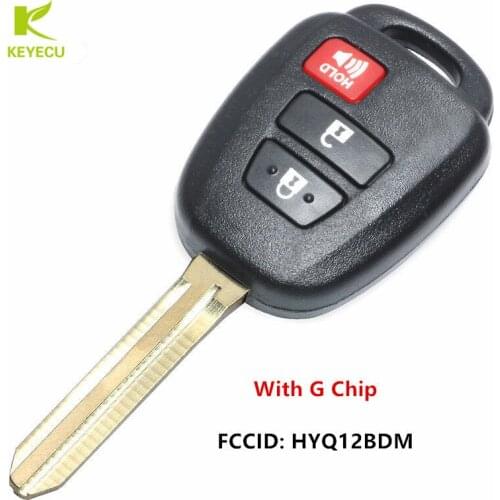KEYECU Replacement New Keyless Entry Remote Car Key Fob 2+1 Button With G Chip for 2012-2017 Toyota PriusC HYQ12BDM