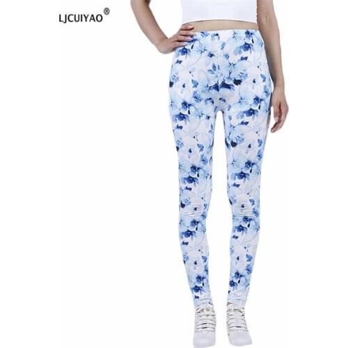 LJCUIYAO Women Yoga Pants Sports Leggings Sportswear Stretchy Fitness Gym Exercise High Waist Push Up White Butterfly Bottom