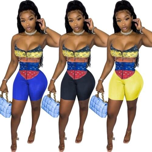 Custom Women Tracksuits Sweat Pants Sexy Corset Tops 2 Piece Set Outfits Two Piece Biker Short Pant Sets Sweatpants
