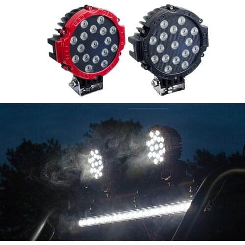 1 Pcs ECAHAYAKU 7" 51W Round LED Work Light Spot Flood beam For 4x4 Offroad Truck Tractor ATV SUV Driving Lamp Car accessories