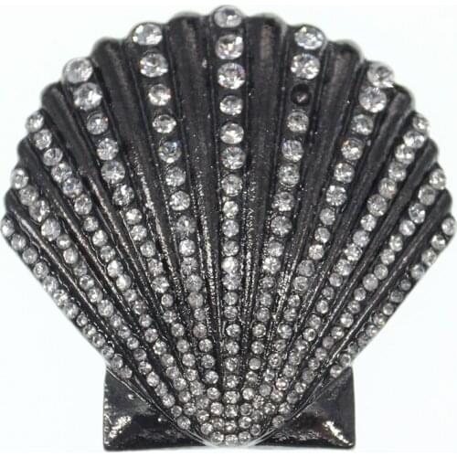 100pcs/ Jewelry Brooch Shell Shape Rhinestone Brooches Crystal Sea Animal Pin Brooch