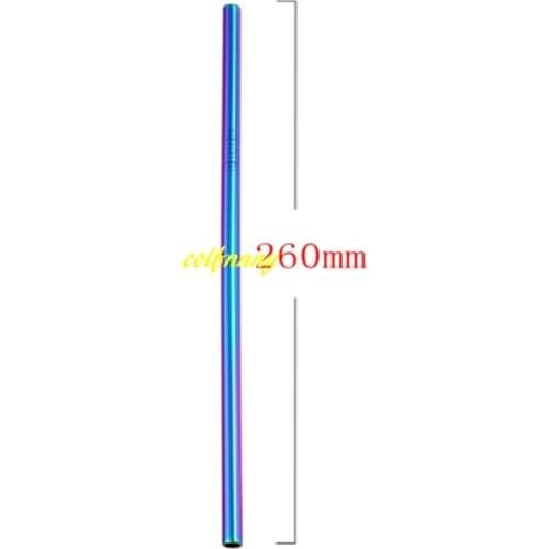 300pcs/lot 6*260mm (10.5 inch) Metal Straws Reusable Straight & Bend Colorful Stainless Steel Drinking Straw For 30oz cup C2704