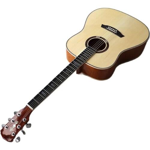 41 Inch Western Guitar Acoustic Guitar High Gloss 6 Strings Full Size Folk Guitar Natural Color Wood Guitar Celluloid Binding