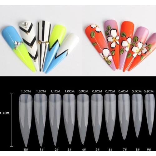 500pcs/pack High Quality False Nail Art Tips Half Cover Artifical Acrylic Fake Nails White Natural Transparent 3 Colors Optional