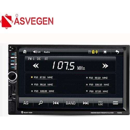 Asvegen 7020G 2 DIN Uinversal Touch Screen 7 inch Car Radio DVD MP5 Video Player Bluetooth FM GPS Navigation With Remote Control