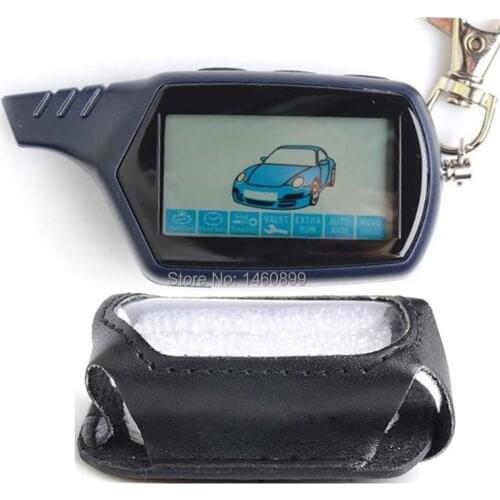 B9 2-way LCD Remote Control Key + Leather House Case For Russian Two way Car Alarm System Starline B9 Twage KGB FX-7 FX7 FX 7