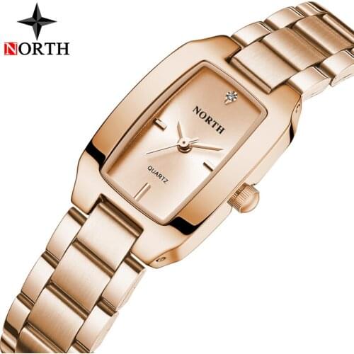 NORTH Luxury Brand Women Watches Fashion Simple Lady Quartz Watches Lady Stainless Steel Waterproof Wristwatch Relogio Feminino