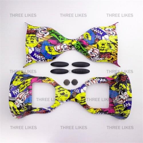 Yellow Scrawl 10" Hoverboard Plastic Shell Cover Case Replacement Accessories for 2 Wheels Self Balancing Electric Scooter Parts