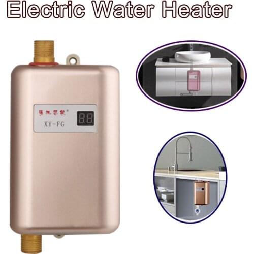 Kbxstart 3400W Continuous Water Heater Wall Mounted Electric Water Heater Thermostat Fast Heating Durchlauferhitzer Dusche 220V