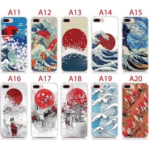 For Sony Xperia XA3 XA2 Plus XA1 XA Ultra X Compact Case Soft TPU Cartoon Wave Art Japanese Back Cover mobile phone bag
