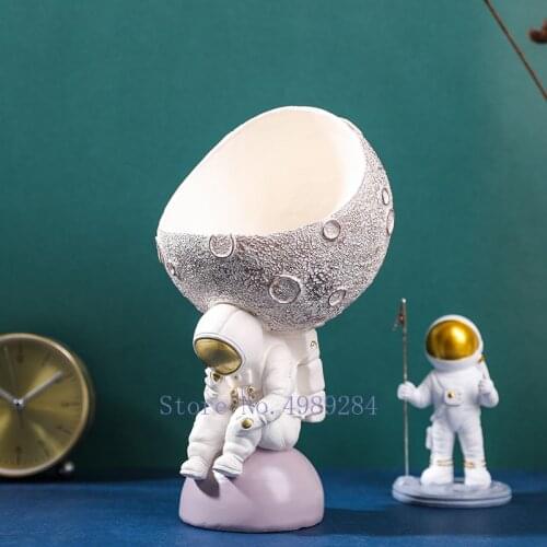 Creativity Resin Astronaut Storage Astronaut Desktop Storage Organization Modern Home Decoration Character Childrens Room