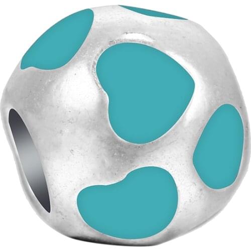 Fashion Jewelry Fit Womens Bracelets Spherical Heart Pattern Bead Elegant Gift kralen Charm Beads