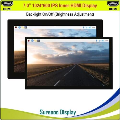 7.0" 7 inch 1024*600 Inner-HDMI IPS LCD Module Monitor Display Screen with USB Capacitive Touch Panel for RaspBerry Pi RPI 3B/4B